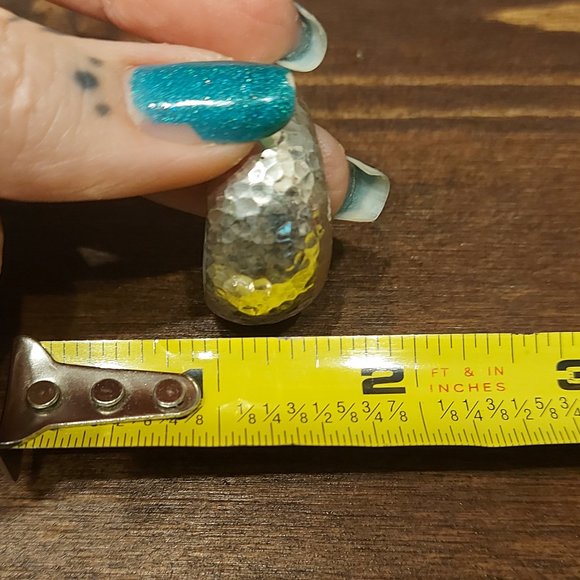 Handmade Mexican 925 Silver Hammered 3/4 Hoop Earrings - Clamshell - Picture 8 of 8